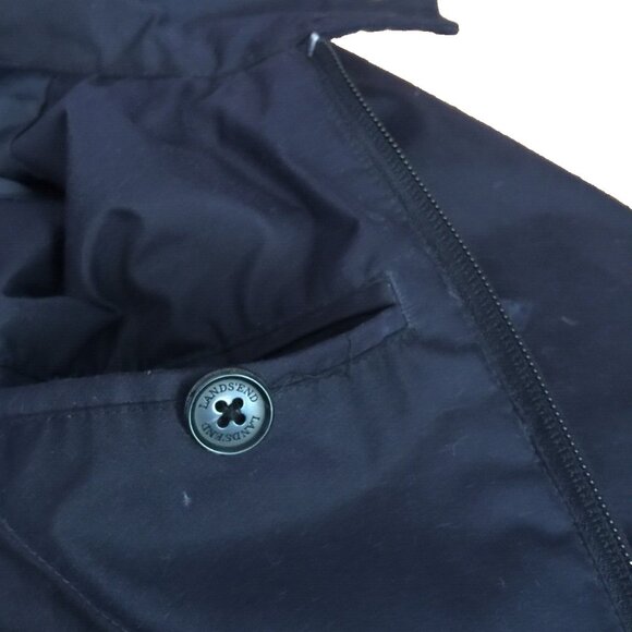 LANDS END RAIN JACKET MENS L 42-44 ZIP HOOD POLYESTER COTTON LINING WINDBREAKER - Picture 8 of 13